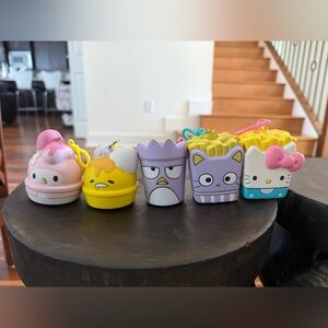 Hello Kitty Sanrio Radz Foamz Squishy Keychain Candy Dispensers Lot of 5